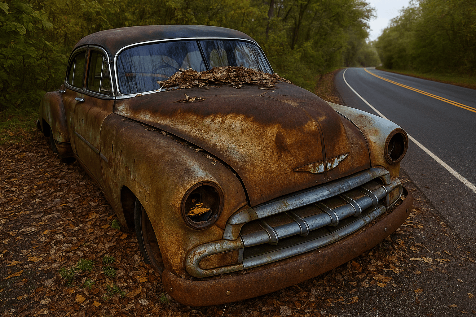 abandoned junk car 